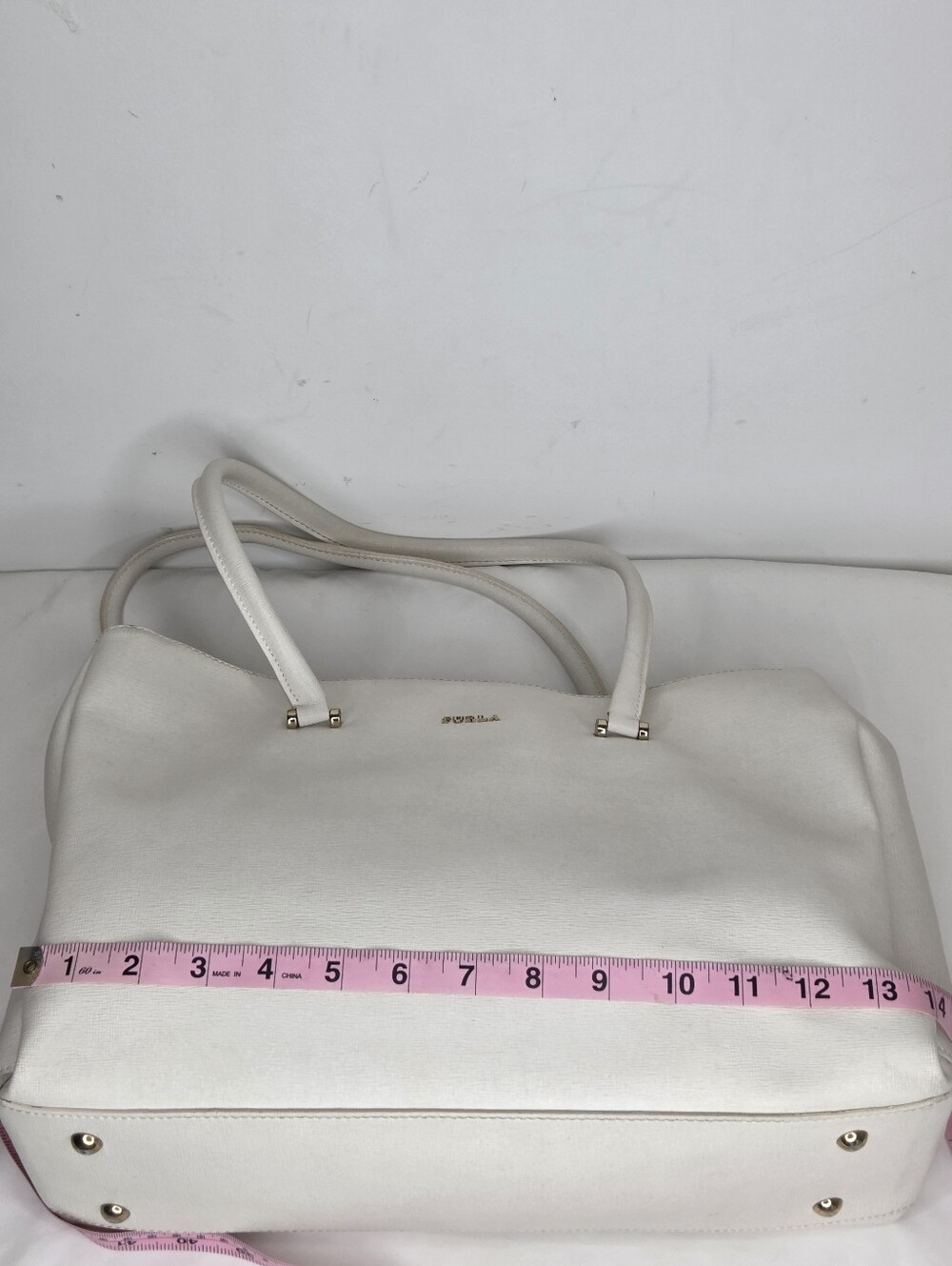 Furla Ivory Top-Handle Tote with Gold Accents - Picture 14 of 14